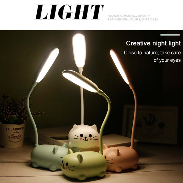 Cat LED night light - USB adjustable, kid-friendly