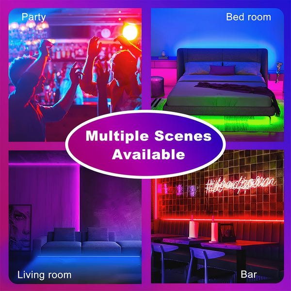 Smart LED strip lights - 50/100ft, contrôlées par application, synchronisation musicale