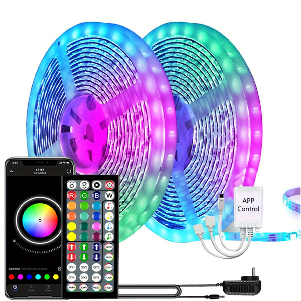 Smart LED strip lights - 50/100ft, contrôlées par application, synchronisation musicale