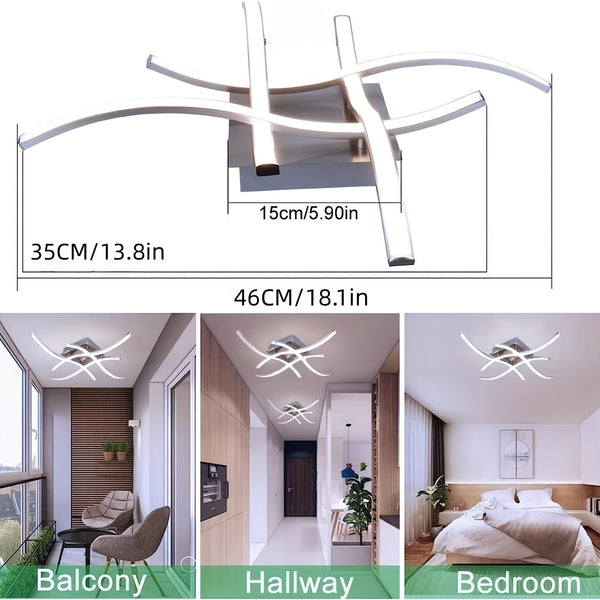 LED plafonnier dimmable – 28W, design moderne incurvé