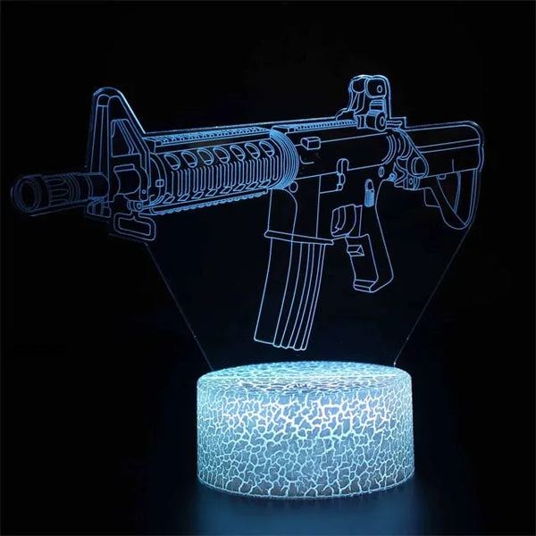 Gaming 3d LED night light - Game rifle decor, perfect gift