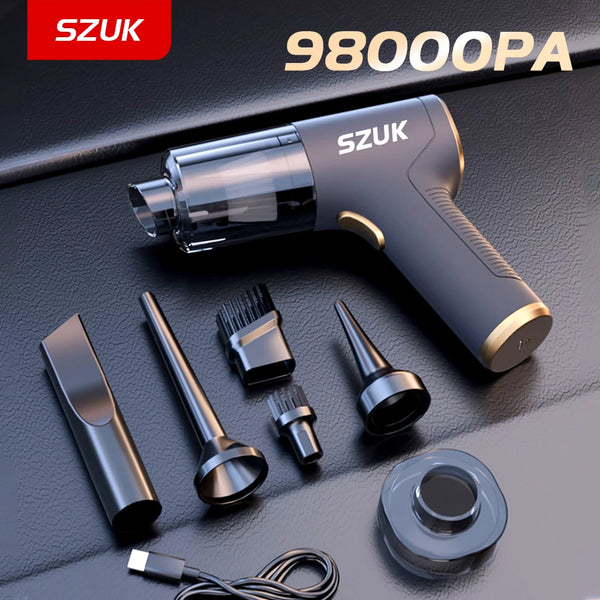 SZUK 98,000 Pa Handheld Car Vacuum Cleaner – Wireless, Ultra-Powerful & Portable