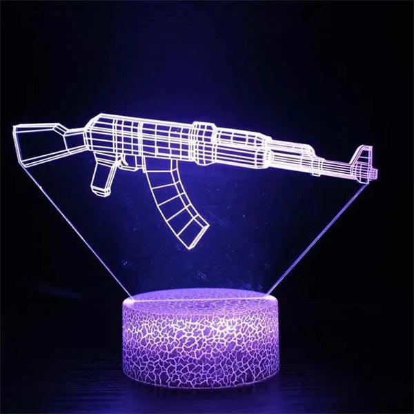 Gaming 3d LED night light - Game rifle decor, perfect gift