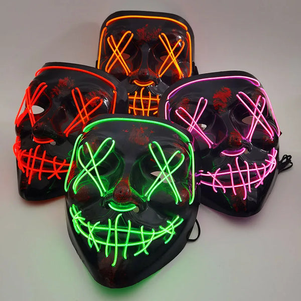 Halloween LED mask - Glow-in-dark for cosplay parties