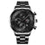 LEDmePLAY Leo - Reloj de lujo para hombres de negocios – Reloj de pulsera de cuarzo de acero inoxidable con correa de cuero y manecillas luminosas