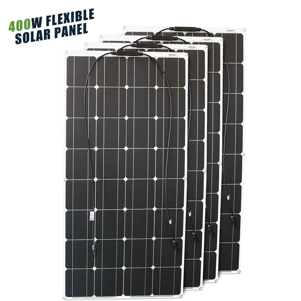 ASUNERGE 100–600 W Flexible Monocrystalline Solar Panel – Waterproof, Bendable Power for RV & Boat