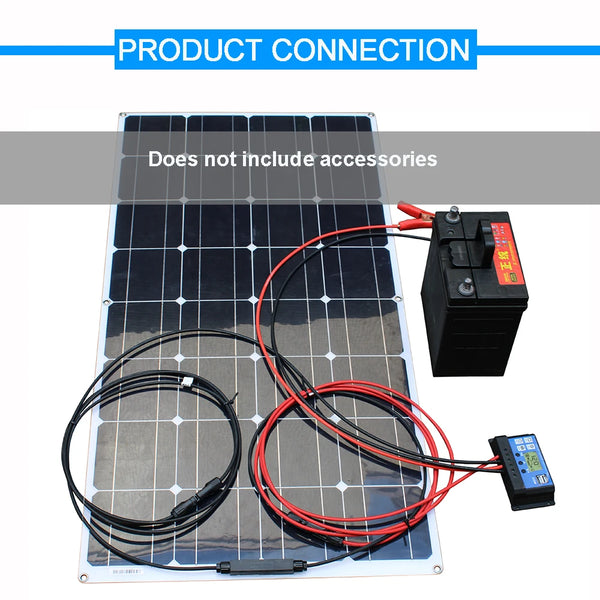 ASUNERGE 100–600 W Flexible Monocrystalline Solar Panel – Waterproof, Bendable Power for RV & Boat