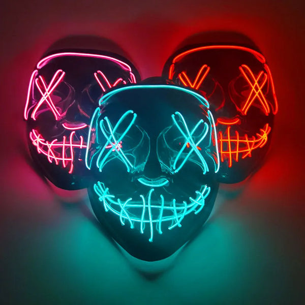 Halloween LED mask - Glow-in-dark for cosplay parties