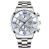 LEDmePLAY Leo - Luxury business men's watch – Stainless steel quartz wristwatch with leather strap & luminous hands