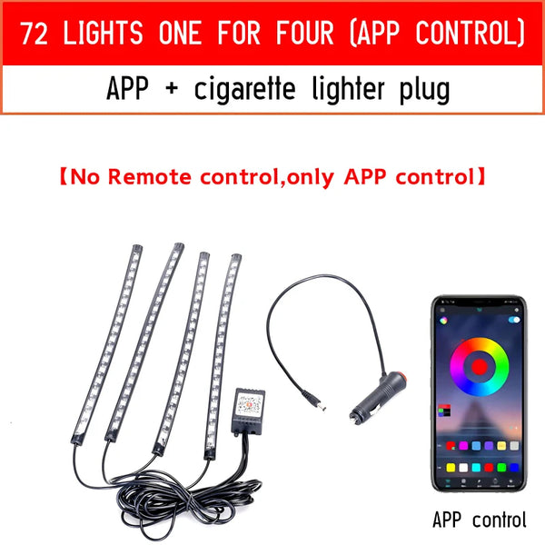 RGB LED lumière de voiture avec USB, synchronisation musicale