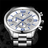 LEDmePLAY Leo - Luxury business men's watch – Stainless steel quartz wristwatch with leather strap & luminous hands