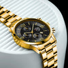 LEDmePLAY Leo - Luxury business men's watch – Stainless steel quartz wristwatch with leather strap & luminous hands