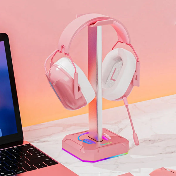 RGB gaming headset stand - aluminum alloy, PUBG compatible