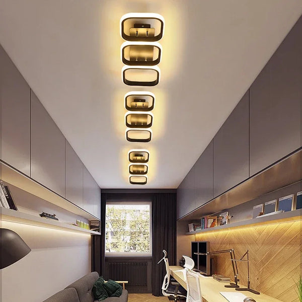 LED chandelier - metal, modern bedroom/hallway lighting