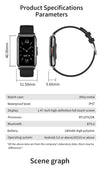 Smartwatch for women - LIGE, full touch, waterproof, fitness tracker
