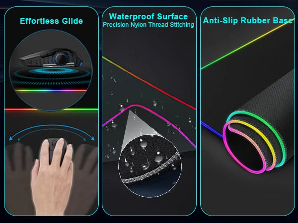 RGB wireless charging gaming mouse pad, XXL LED, 10 modes