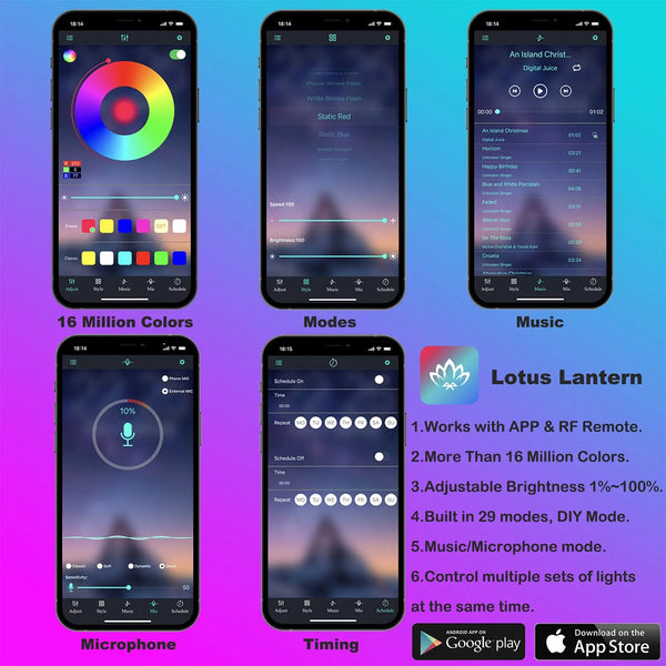 RGB Fiber-Optic Car Interior Ambient Lighting Kit – App & Sound-Sync Control