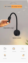 LED gooseneck wall light - adjustable reading lamp