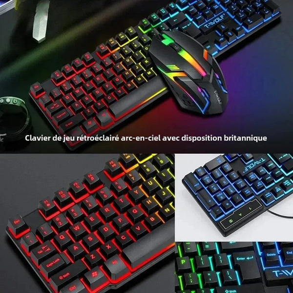 RGB gaming keyboard & mouse combo, backlit, 104 keycaps