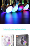 Gaming headphones wireless Bluetooth, RGB LED, noise-canceling mic