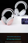 Gaming headphones wireless Bluetooth, RGB LED, noise-canceling mic