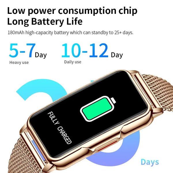 Smartwatch for women - LIGE, full touch, waterproof, fitness tracker