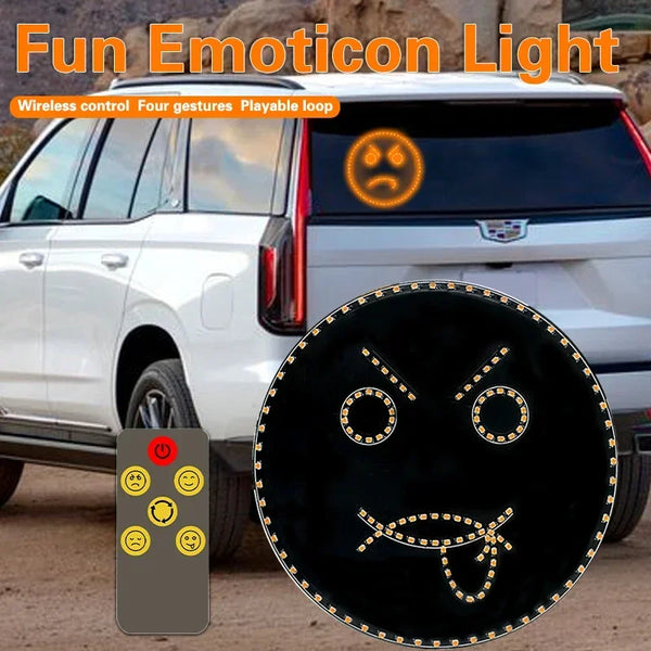 LED car expression light: remote control, multi-function warning