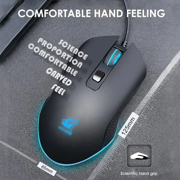 RGB wired gaming mouse - black matte, superior grip