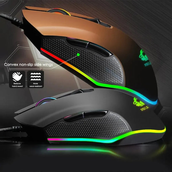 RGB wired gaming mouse - black matte, superior grip