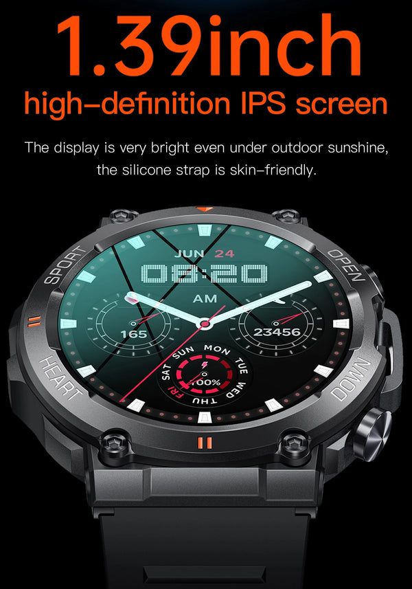 Smartwatch K56Pro men's - heart rate, Bluetooth, long battery life