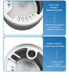 One-Touch Smell-Proof Car Ashtray with Blue LED & Fireproof Stainless Steel