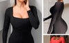 Ultimate seamless sculpting maxi dress – Long-sleeve shapewear slip with built-in bra