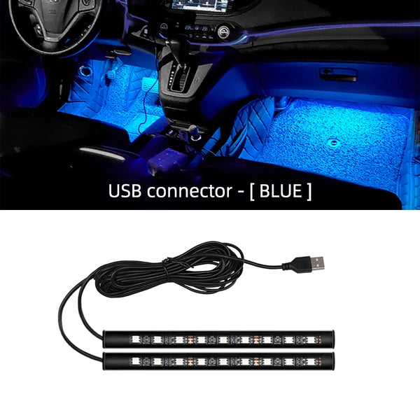 LED car foot light - USB, neon ambiance