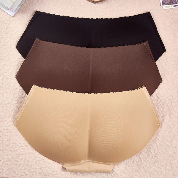 Seamless push-up butt lifter panties – Lace-trimmed shaping underwear