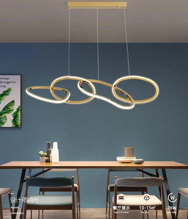 Gold pendant chandelier - modern dining room lighting