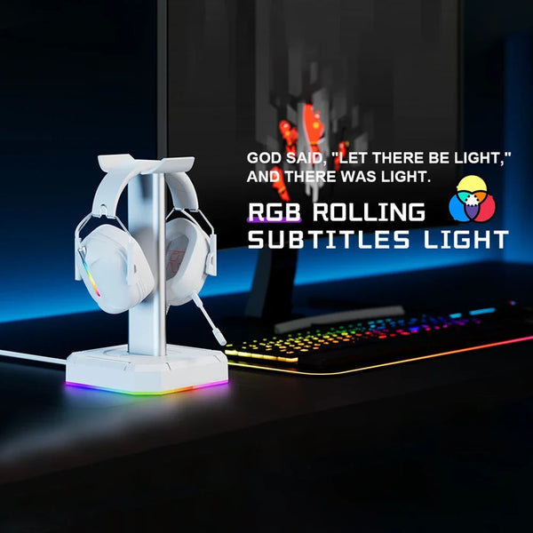 RGB gaming headset stand - aluminum alloy, PUBG compatible