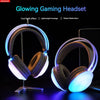 Gaming headphones wireless Bluetooth, RGB LED, noise-canceling mic