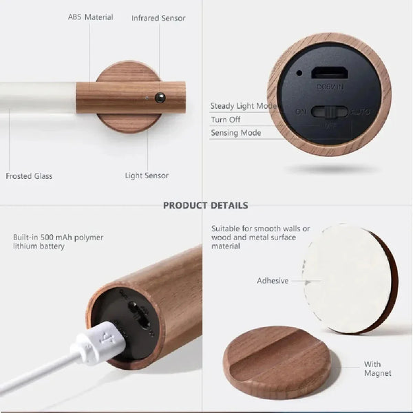 Motion sensor LED light - USB rechargeable for corridor/porch