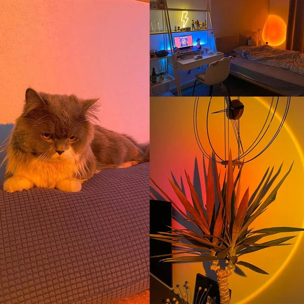 Sunset LED projector lamp - USB, bedroom/photography ambiance