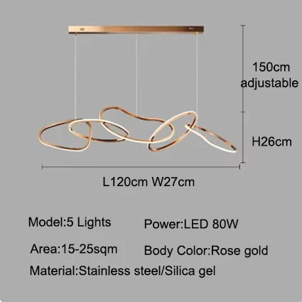 Gold pendant chandelier - modern dining room lighting
