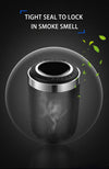 One-Touch Smell-Proof Car Ashtray with Blue LED & Fireproof Stainless Steel