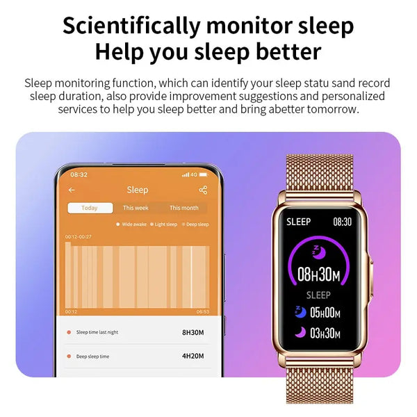 Smartwatch for women - LIGE, full touch, waterproof, fitness tracker