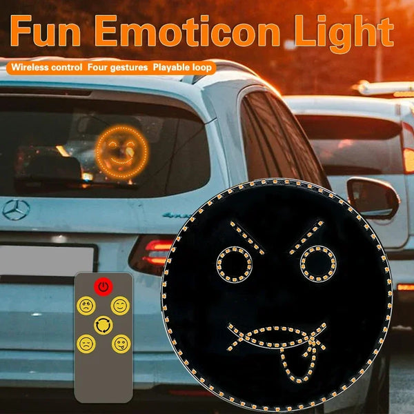 LED car expression light: remote control, multi-function warning