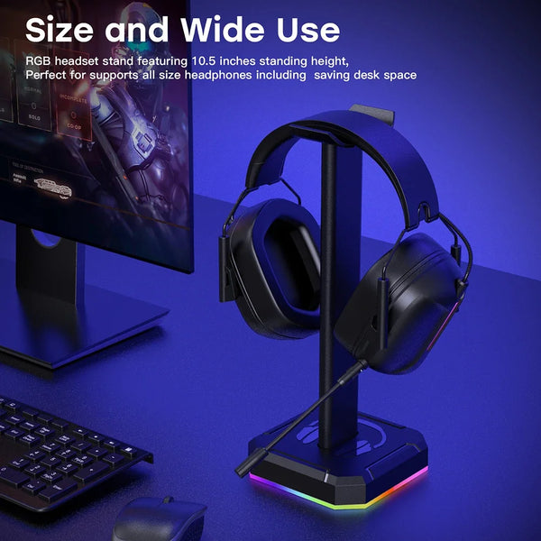 RGB gaming headset stand - aluminum alloy, PUBG compatible