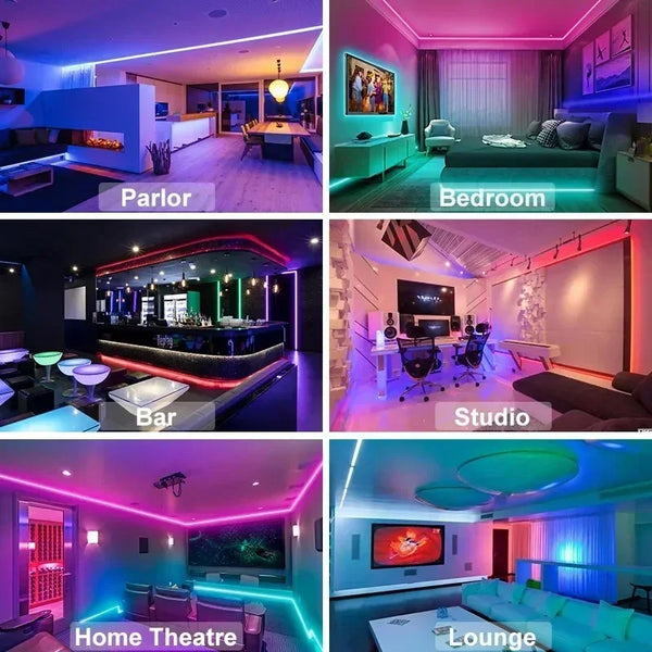 RGB led strip lights with app control for room decor
