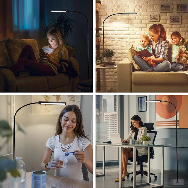 Lampe sur pied à col de cygne LED, réglable pour bureau/salon