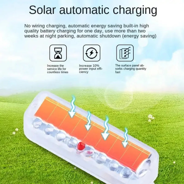 Solar LED car collision warning light, vibration sensor