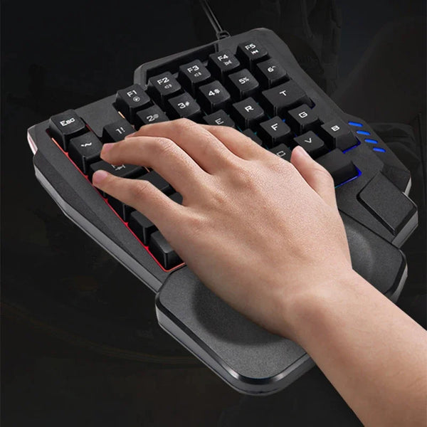 RGB gaming keyboard - ergonomic, USB wired, 35-key