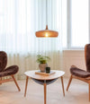 Nordic wood pendant lights: modern, walnut-finish chandeliers