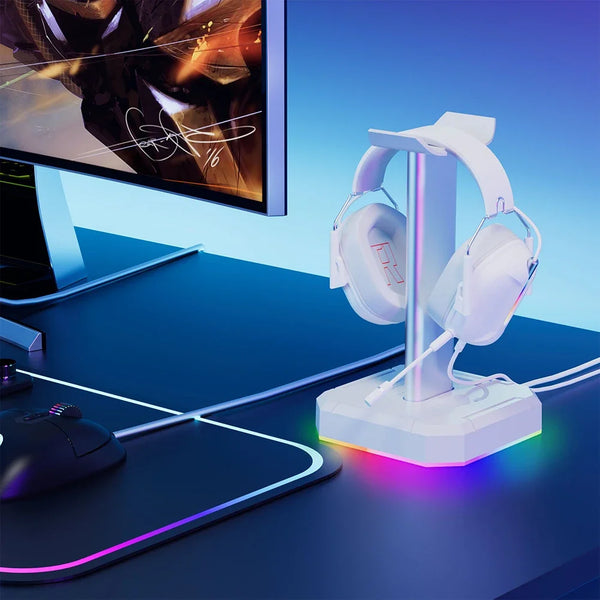 RGB gaming headset stand - aluminum alloy, PUBG compatible